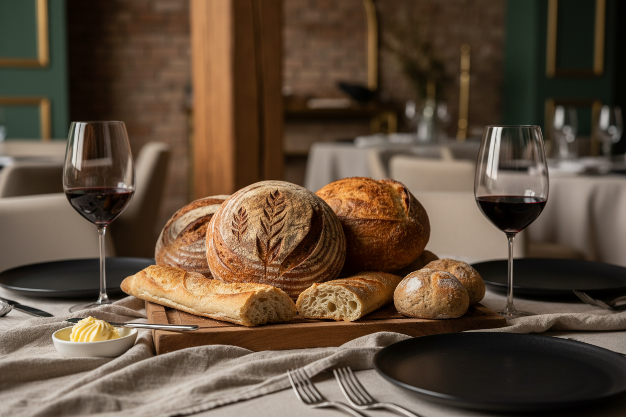 artisanal bread at fine dining restaurant